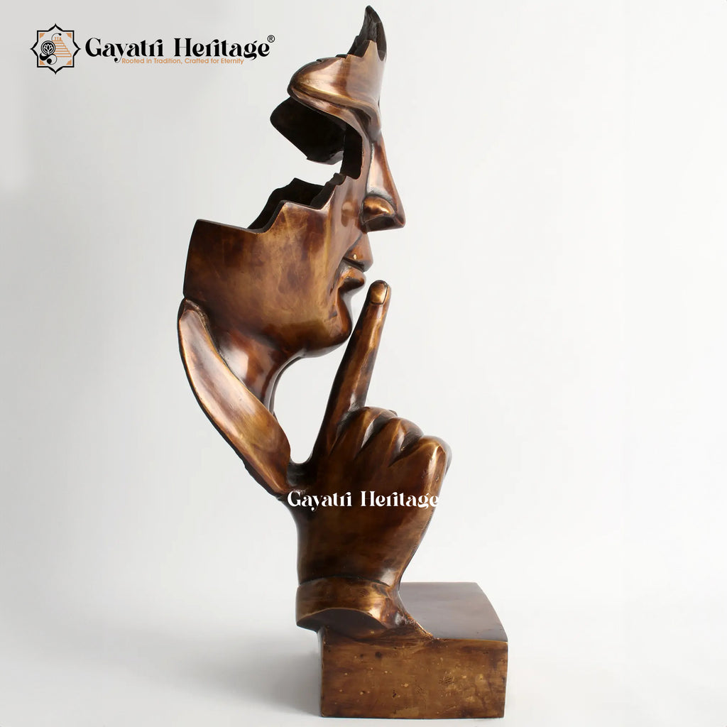 Brass Silent Man in Bronze Finish – Artistic Decorative Sculpture | Gayatri Heritage
