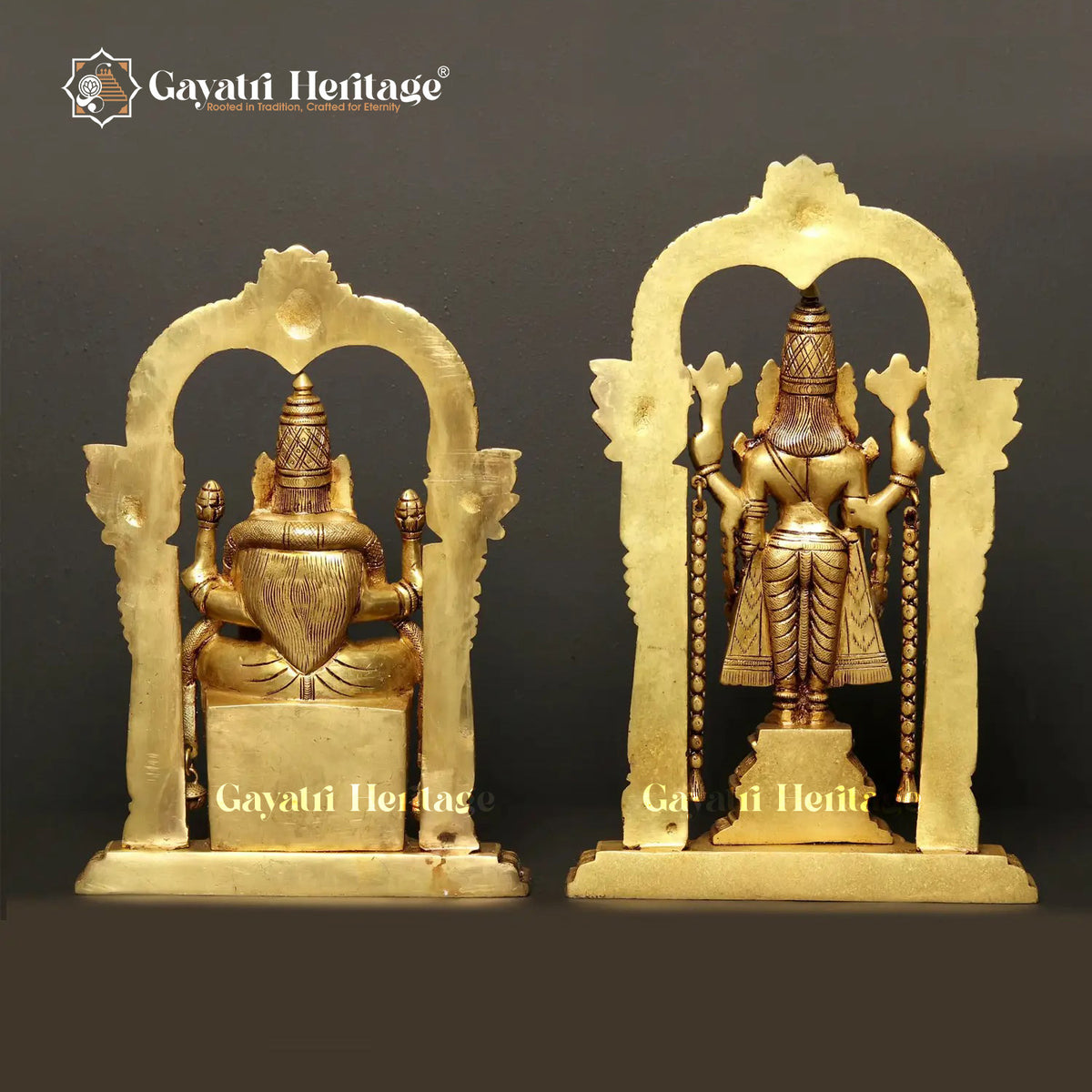 Brass Lord Balaji and Goddess Padmavati – Divine Couple Blessings for Prosperity and Devotion | Gayatri Heritage