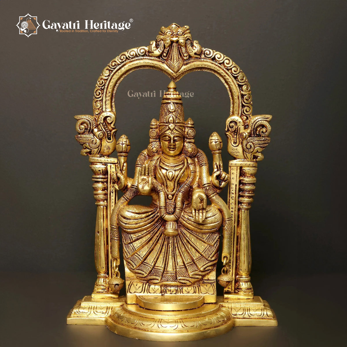 Brass Lord Balaji and Goddess Padmavati – Divine Couple Blessings for Prosperity and Devotion | Gayatri Heritage