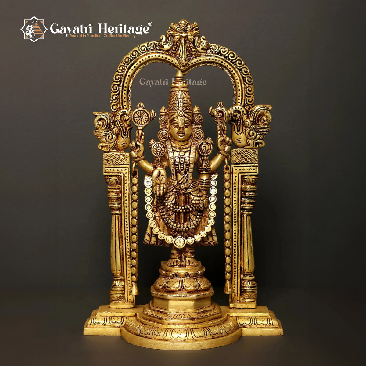 Brass Lord Balaji and Goddess Padmavati – Divine Couple Blessings for Prosperity and Devotion | Gayatri Heritage