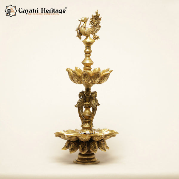 Brass Peacock Diya – Graceful Traditional Lighting | Gayatri Heritage