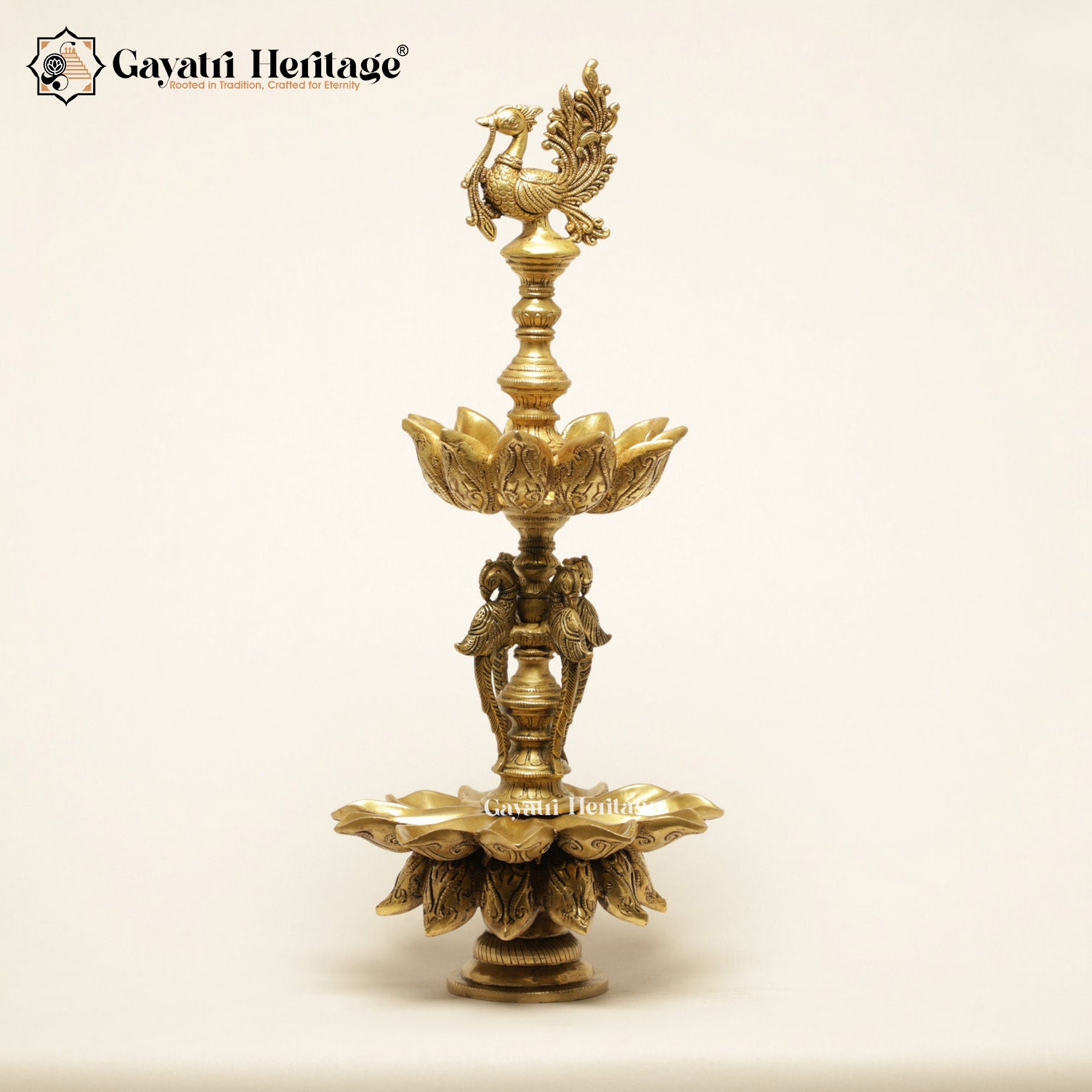 Brass Peacock Diya – Graceful Traditional Lighting | Gayatri Heritage