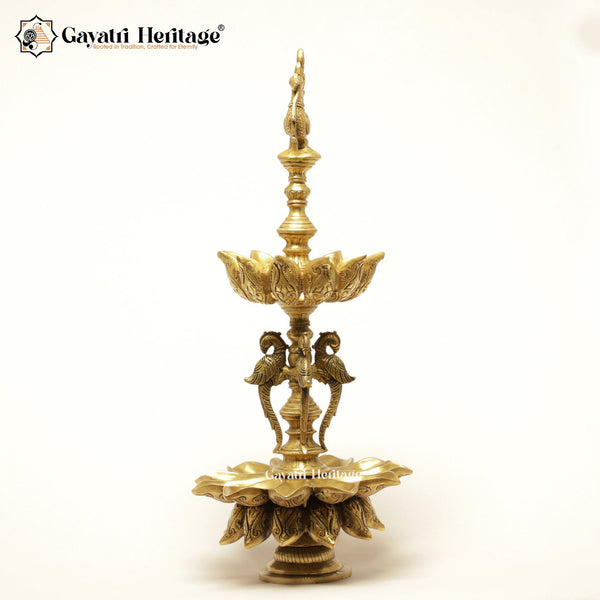 Brass Peacock Diya – Graceful Traditional Lighting | Gayatri Heritage