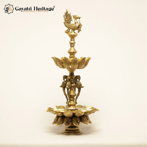 Brass Peacock Diya – Graceful Traditional Lighting | Gayatri Heritage