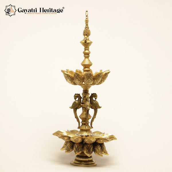 Brass Peacock Diya – Graceful Traditional Lighting | Gayatri Heritage