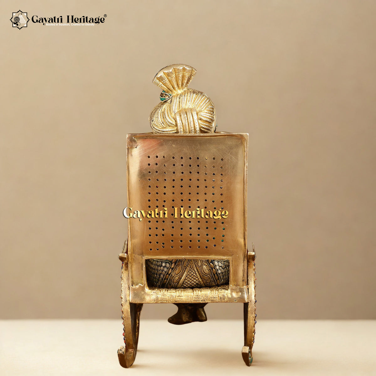 Brass Ganesh Reading Book on Chair – Symbol of Wisdom and Knowledge | Gayatri Heritage