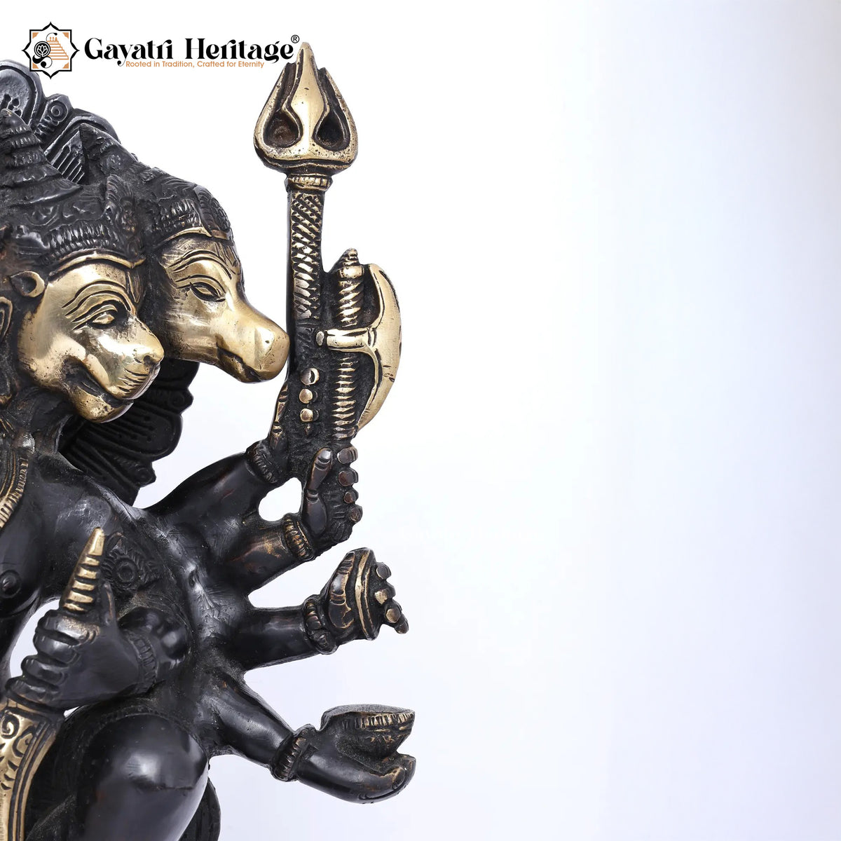 Brass Panchmukhi Hanuman – Divine Protector Idol | Gayatri Heritage