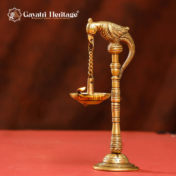 Brass Parrot Lamp (Pair) – Classic Indian Décor | Gayatri Heritage