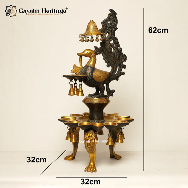 Brass Peacock Diya / Appam Lamp – Enhance Your Traditional Décor | Gayatri Heritage