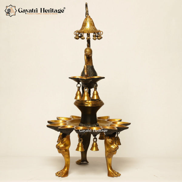 Brass Peacock Diya / Appam Lamp – Enhance Your Traditional Décor | Gayatri Heritage