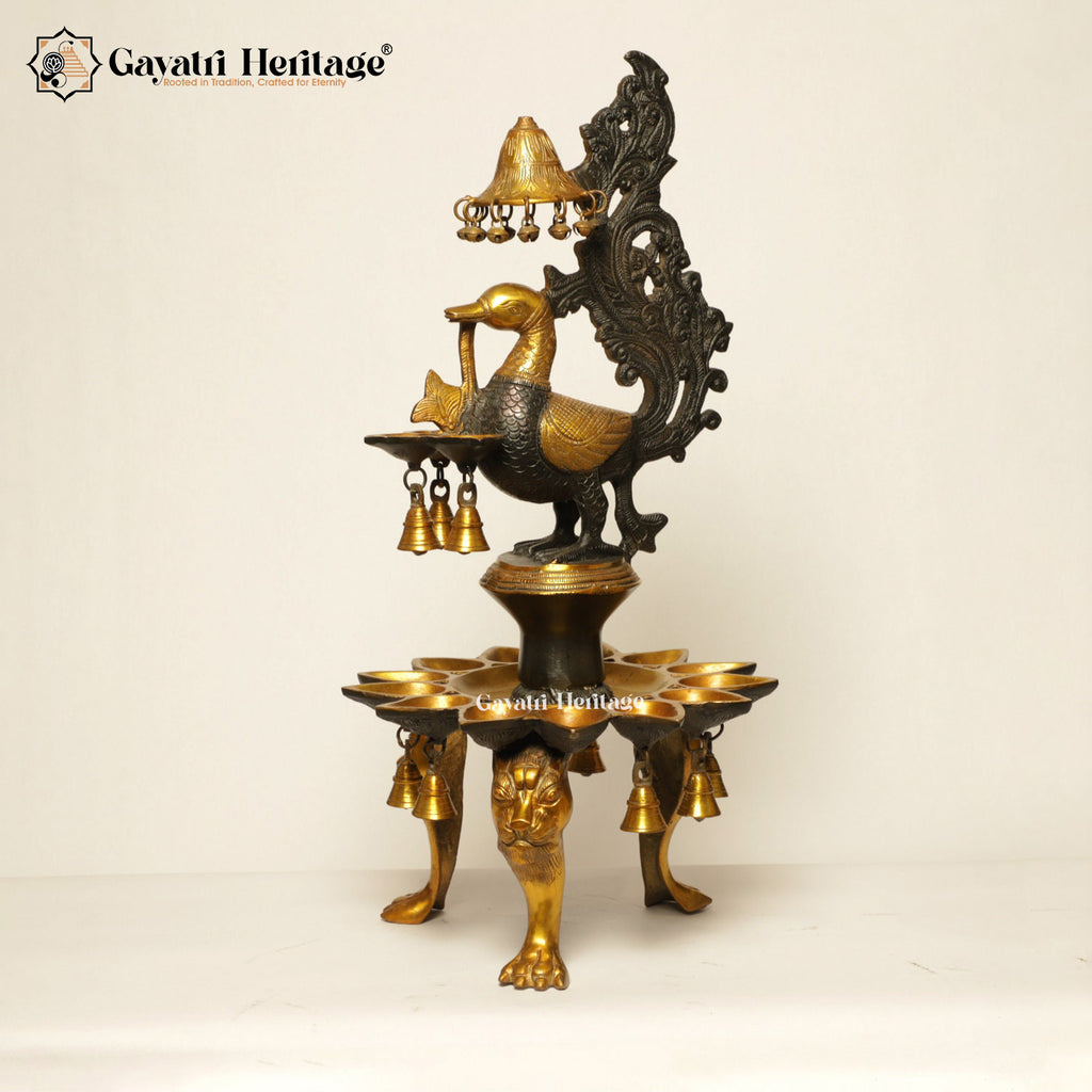Brass Peacock Diya / Appam Lamp – Enhance Your Traditional Décor | Gayatri Heritage