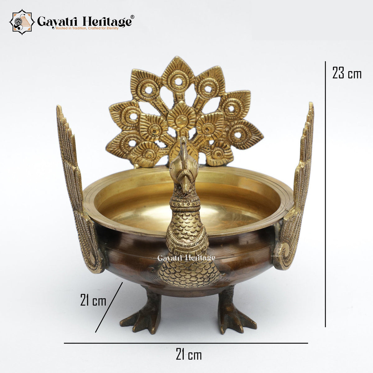 Brass Peacock Design Urli – Traditional Water Décor | Gayatri Heritage