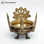 Brass Peacock Design Urli – Traditional Water Décor | Gayatri Heritage