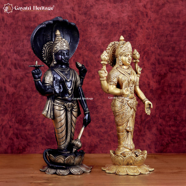 Brass Vishnu Laxmi Statue – Divine Home Décor | Gayatri Heritage