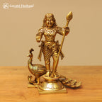 Brass Karthikeya Statue – Divine Warrior of the South | Gayatri Heritage