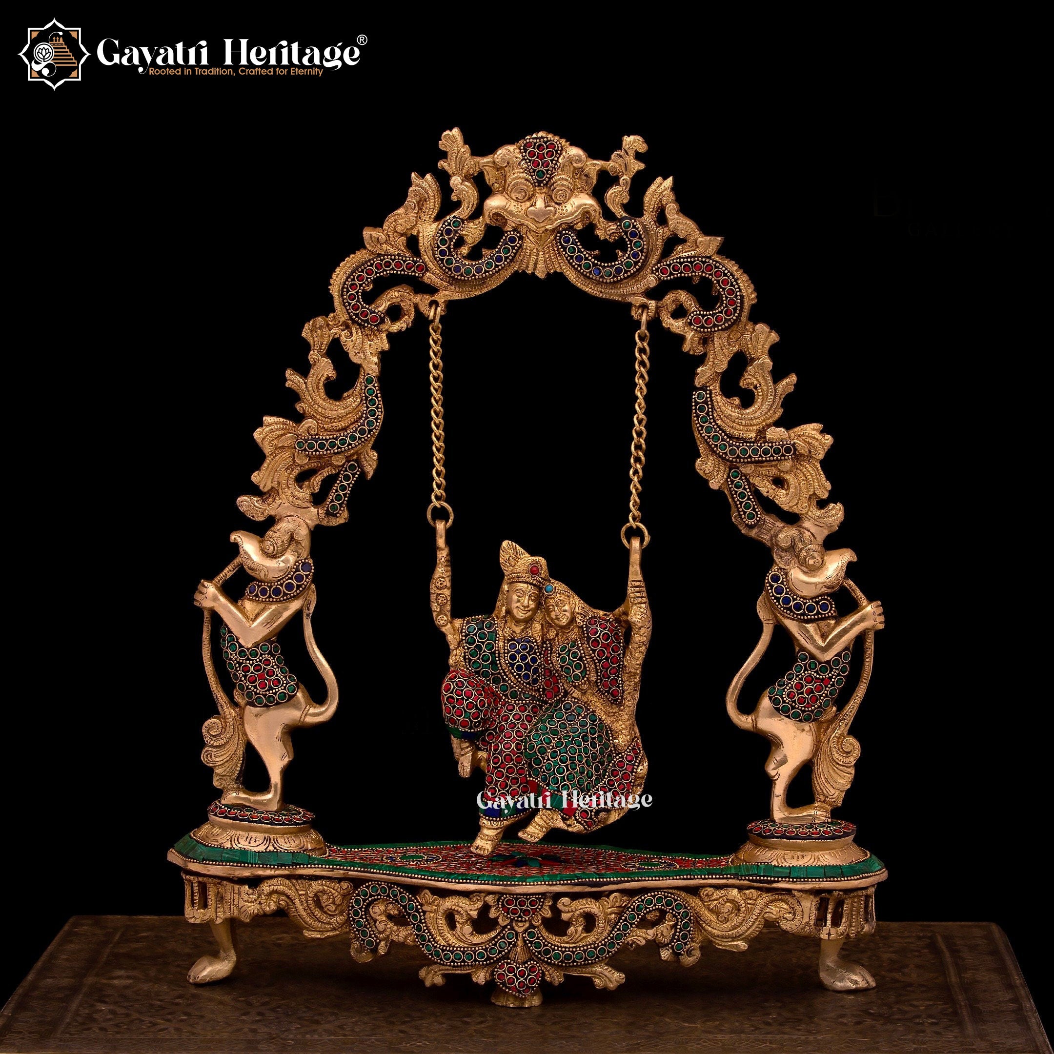 Brass Radha Krishna Jhula – Traditional Swing Décor | Gayatri Heritage
