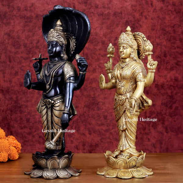 Brass Vishnu Laxmi Statue – Divine Home Décor | Gayatri Heritage