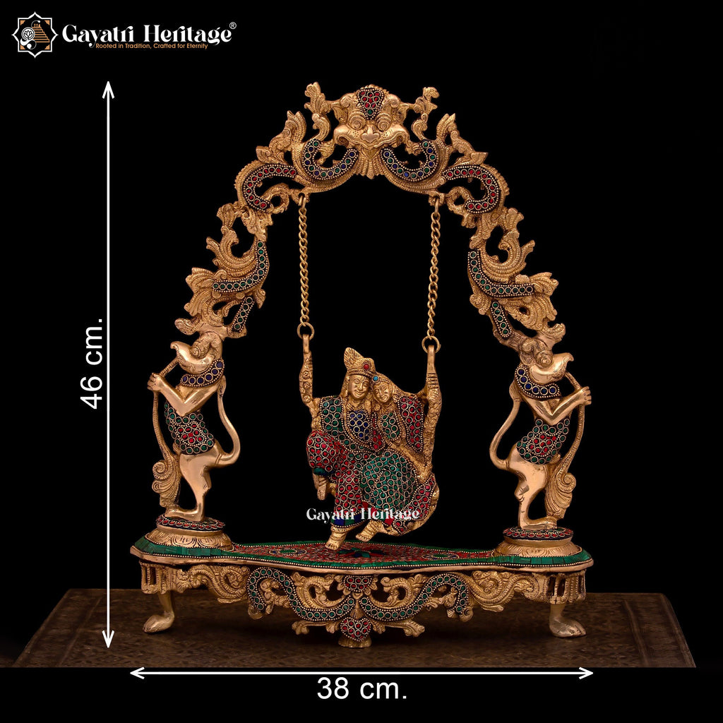 Brass Radha Krishna Jhula – Traditional Swing Décor | Gayatri Heritage