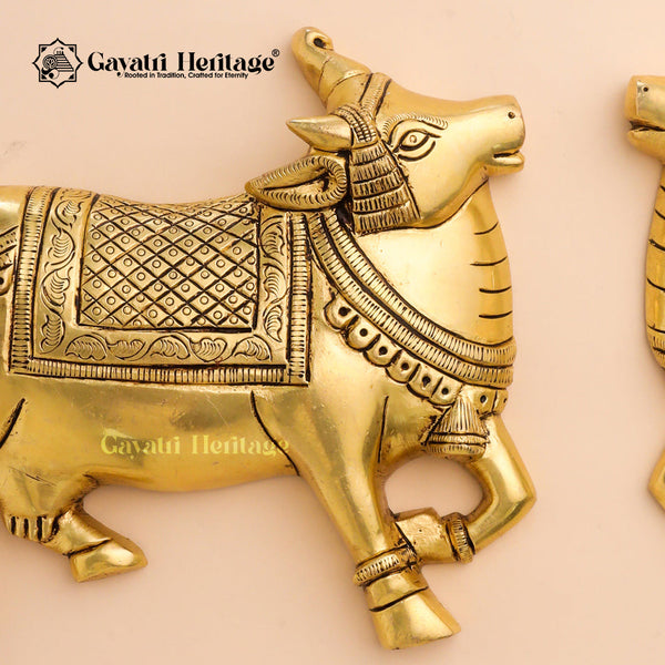 Brass Kamdhenu Cow Wall Hanging – Divine Blessings of Prosperity and Nurturing | Gayatri Heritage