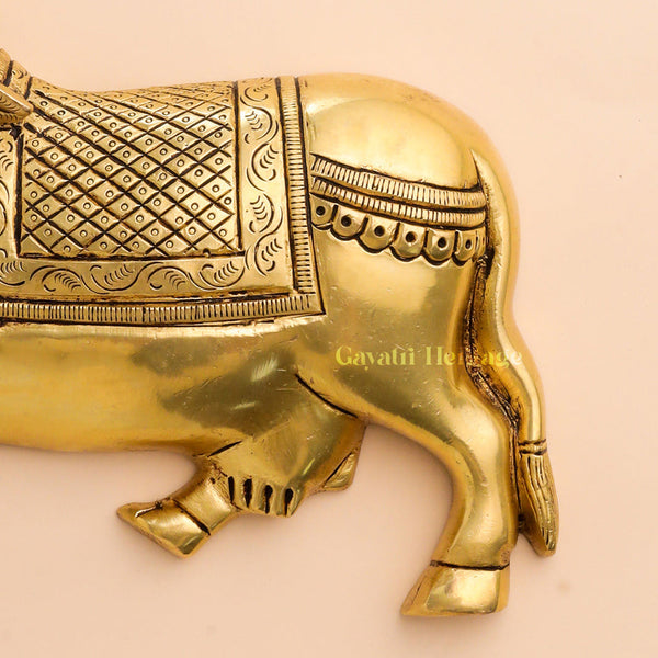 Brass Kamdhenu Cow Wall Hanging – Divine Blessings of Prosperity and Nurturing | Gayatri Heritage