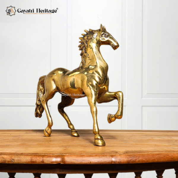 Brass Antique Horse Statue – Majestic Décor for Your Space | Gayatri Heritage