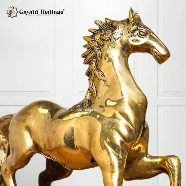 Brass Antique Horse Statue – Majestic Décor for Your Space | Gayatri Heritage