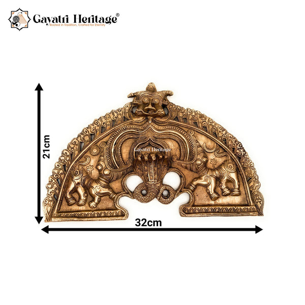 Brass Prabhavali Frame Arch Wall Decor – Divine Spiritual Accent | Gayatri Heritage