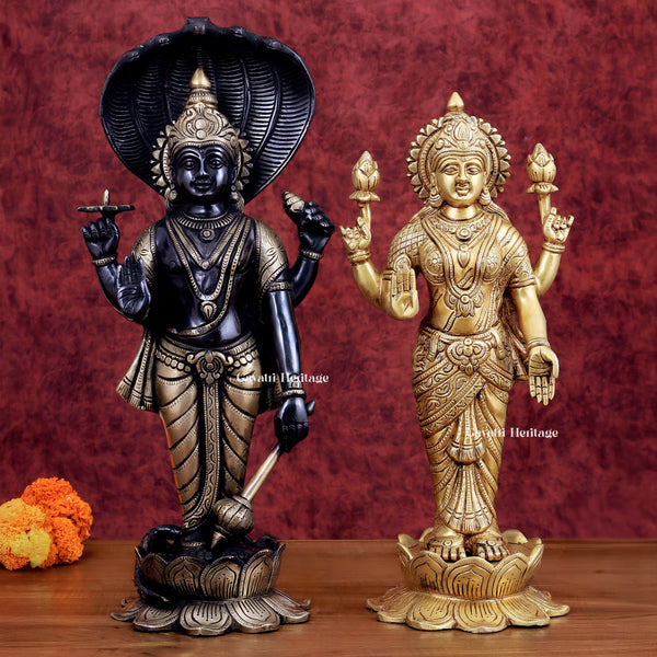 Brass Vishnu Laxmi Statue – Divine Home Décor | Gayatri Heritage