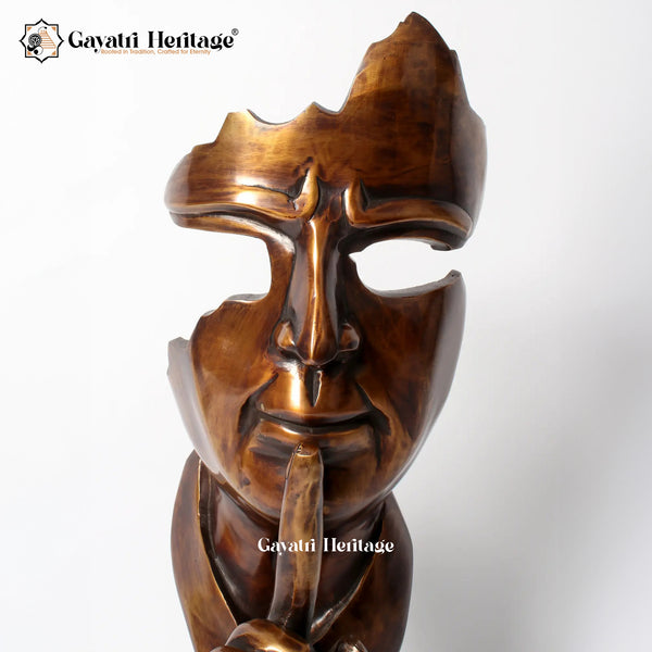 Brass Silent Man in Bronze Finish – Artistic Decorative Sculpture | Gayatri Heritage