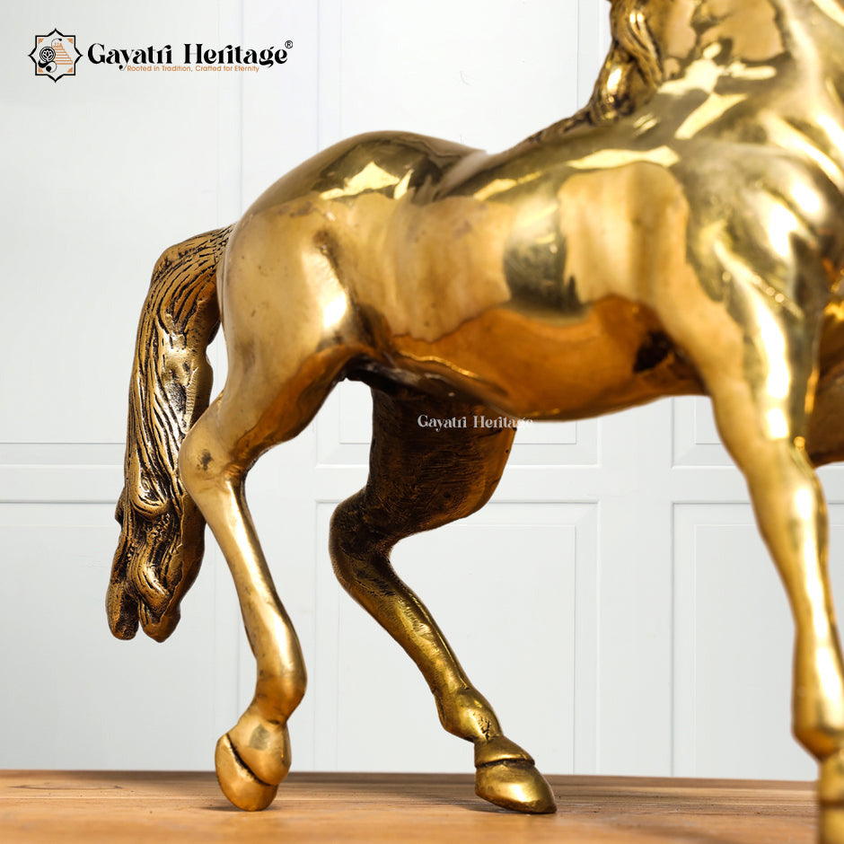 Brass Antique Horse Statue – Majestic Décor for Your Space | Gayatri Heritage