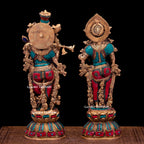 Brass Radha Krishna Statue Pair – Elegant Divine Sculptures | Gayatri Heritage