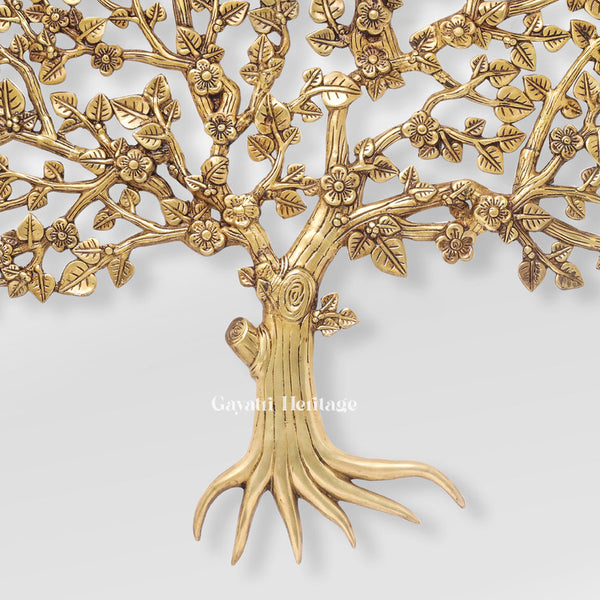 Brass Kalpavriksha Wall Hanging Tree – A Sacred Symbol of Life, Wisdom, and Growth | Gayatri Heritage