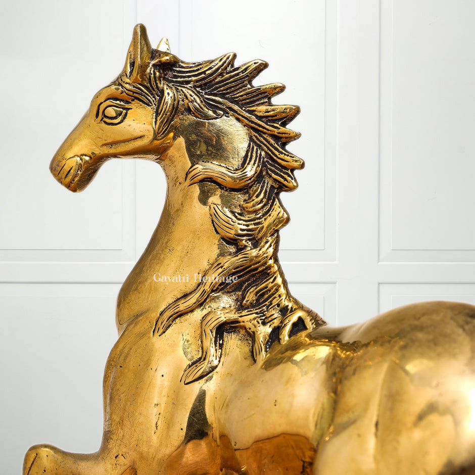 Brass Antique Horse Statue – Majestic Décor for Your Space | Gayatri Heritage