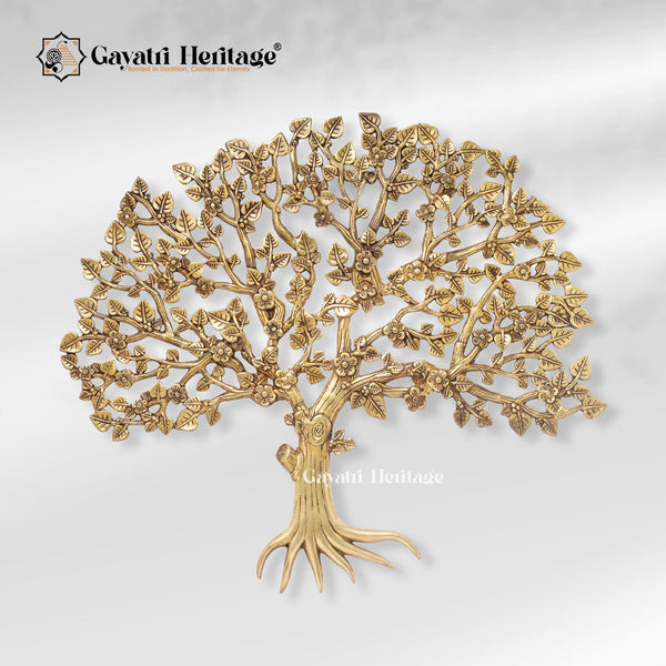 Brass Kalpavriksha Wall Hanging Tree – A Sacred Symbol of Life, Wisdom, and Growth | Gayatri Heritage