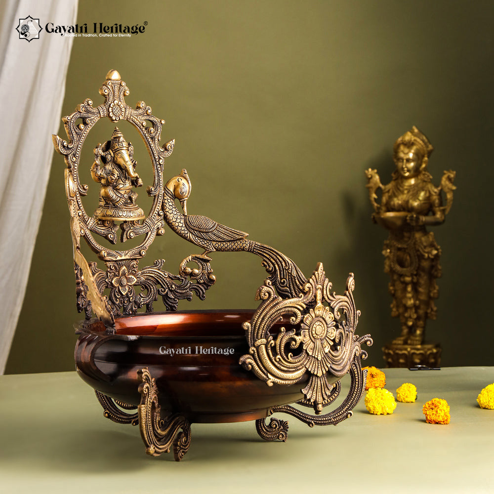 Brass Ganesha Urli – Divine Brass Décor for Prosperity | Gayatri Heritage