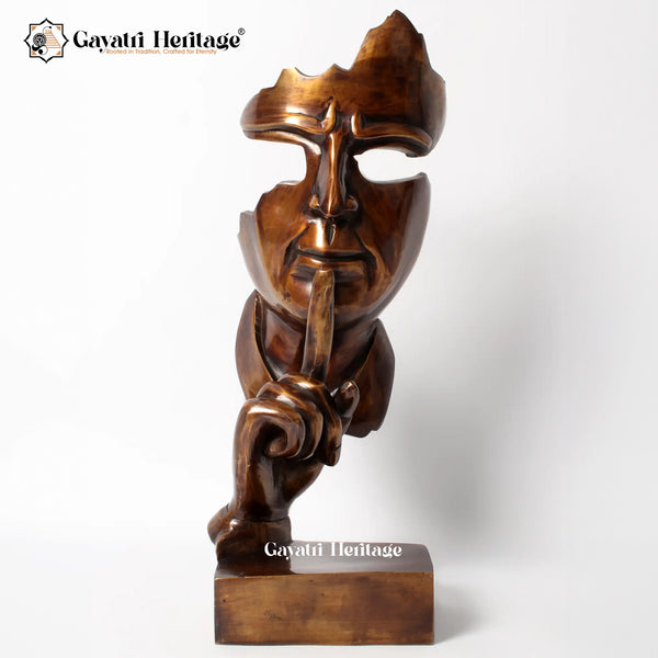 Brass Silent Man in Bronze Finish – Artistic Decorative Sculpture | Gayatri Heritage