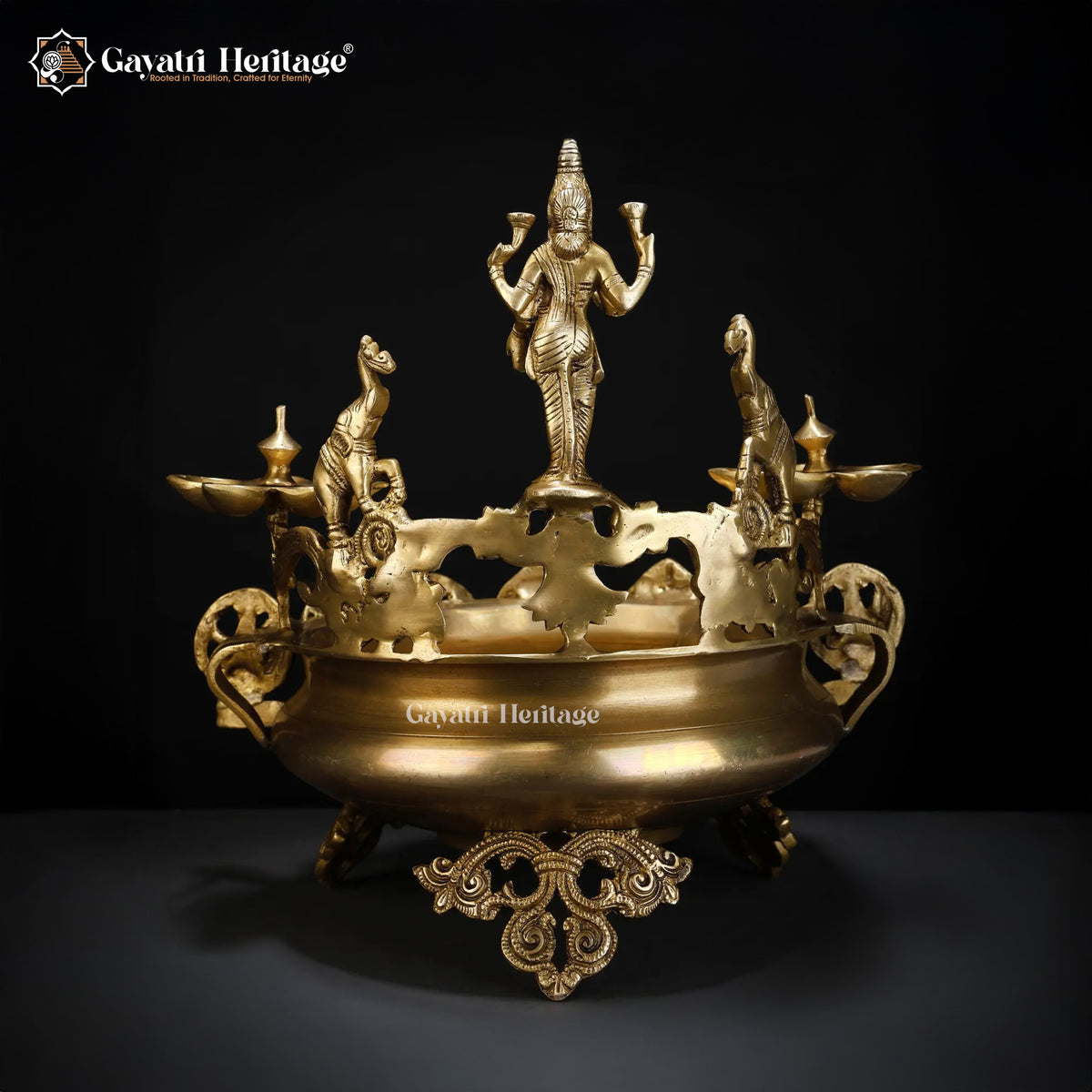 Brass Ashtalakshmi Design Urli – Auspicious Decor Bowl | Gayatri Heritage