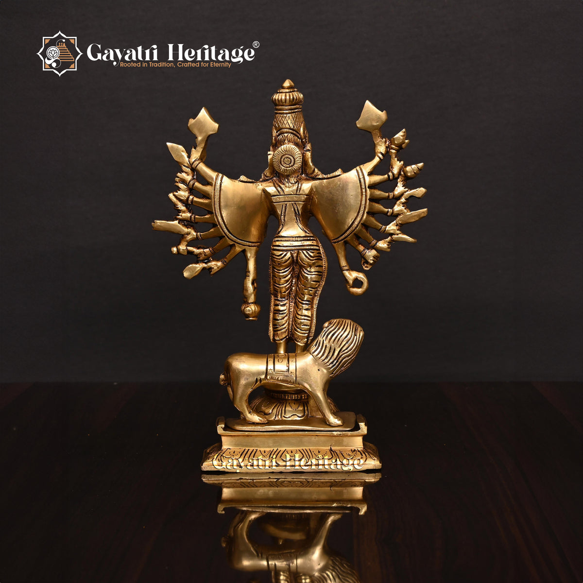 Brass Goddess Mahishasura Mardini Idol – Divine Power & Protection | Gayatri Heritage