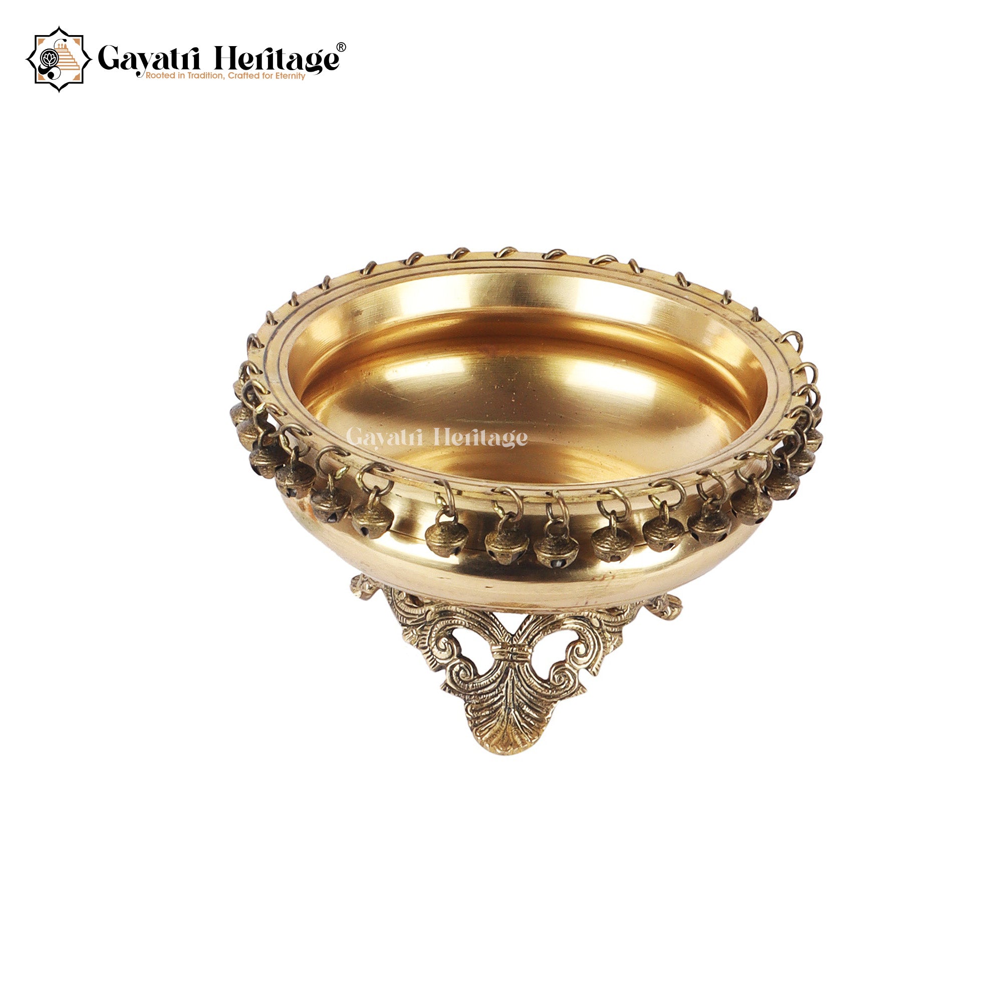 Brass Ghungroo Urli with Stand – Elegant Pooja Décor | Gayatri Heritage