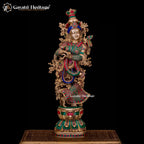 Brass Radha Rani Statue – Graceful Spiritual Sculpture | Gayatri Heritage