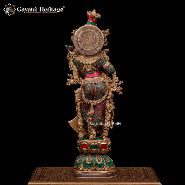 Brass Radha Rani Statue – Graceful Spiritual Sculpture | Gayatri Heritage