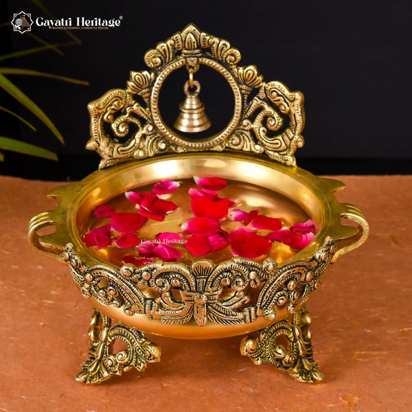 Brass Bell Design Urli – Elegant Décor for Spiritual Spaces | Gayatri Heritage