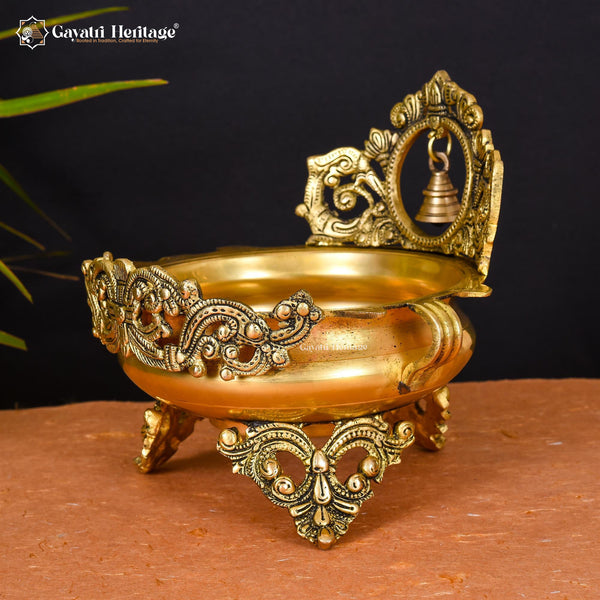 Brass Bell Design Urli – Elegant Décor for Spiritual Spaces | Gayatri Heritage