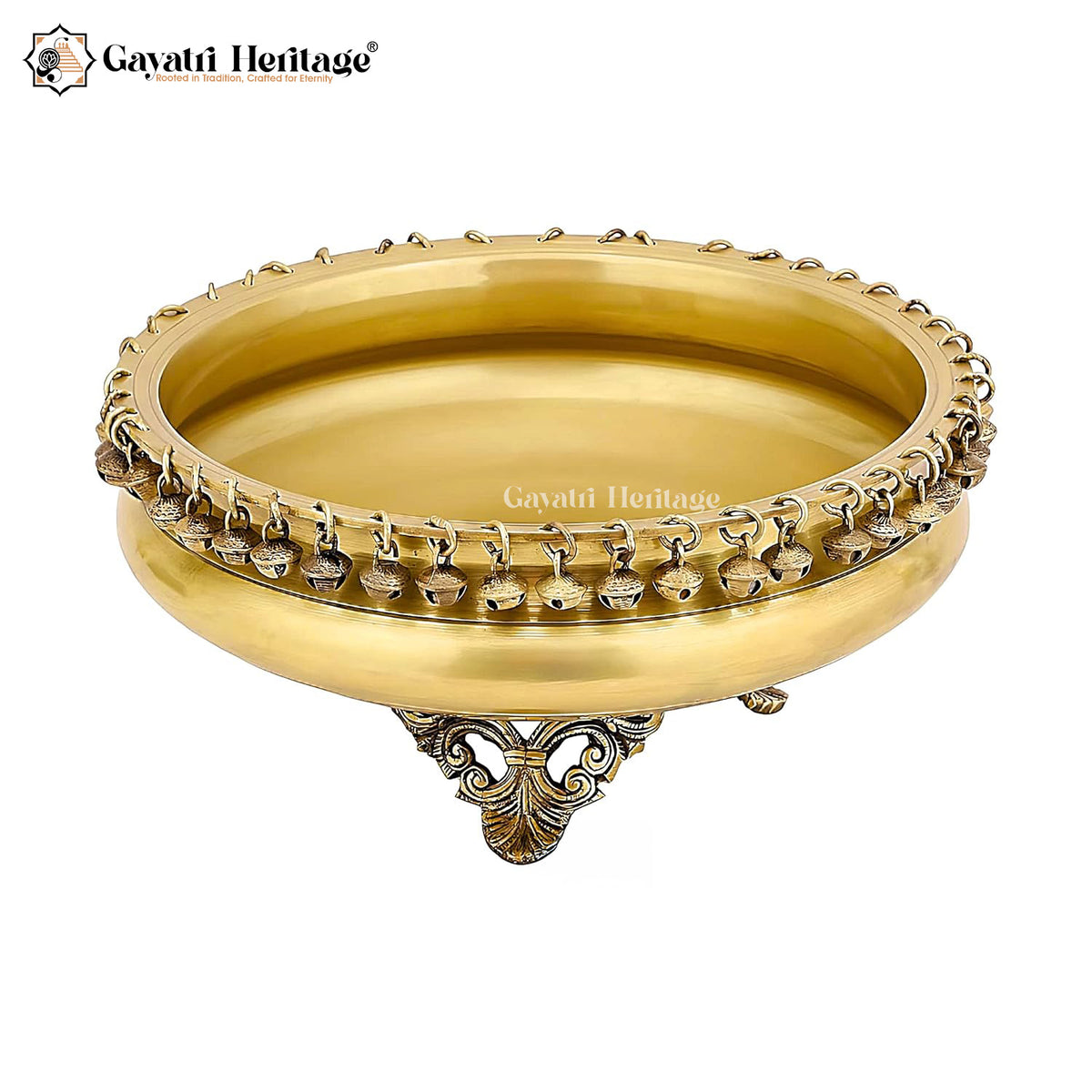 Brass Big Size Ghungroo Urli – Traditional Decorative Bowl | Gayatri Heritage