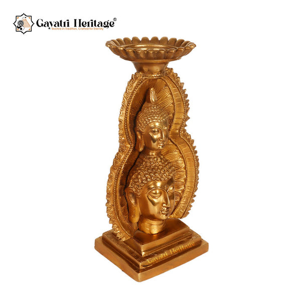 Brass Lord Buddha Head Candle Stand – A Serene Blend of Spiritual Peace and Elegant Lighting | Gayatri Heritage