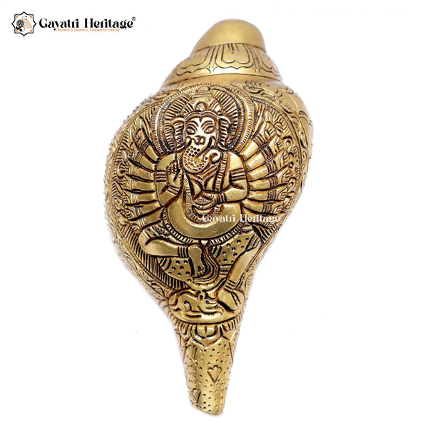 Brass Conch – Sacred Temple Décor | Gayatri Heritage