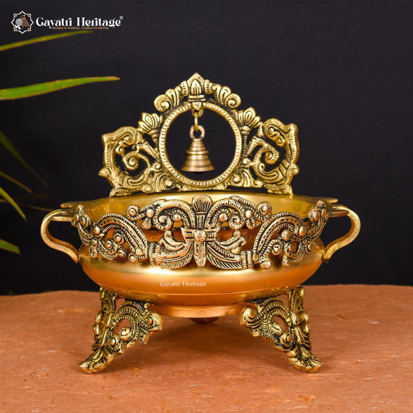 Brass Bell Design Urli – Elegant Décor for Spiritual Spaces | Gayatri Heritage