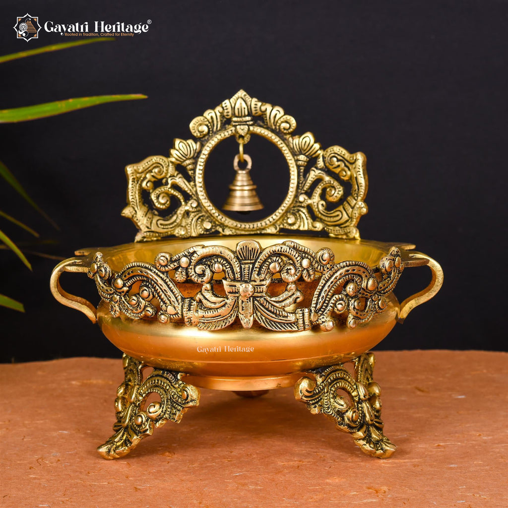 Brass Bell Design Urli – Elegant Décor for Spiritual Spaces | Gayatri Heritage