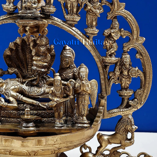 Brass Dasavatharam Lamp – Divine Light of Ten Incarnations | Gayatri Heritage