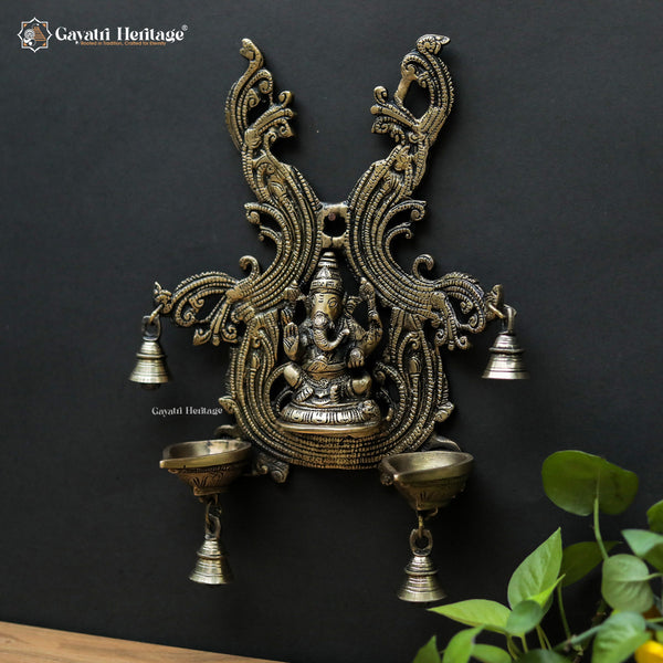 Brass Wall Decoration Ganesha with Diya – Divine Blessings for Your Home | Gayatri Heritage